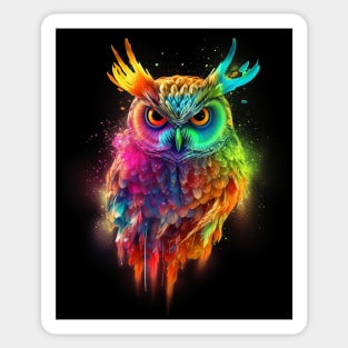 Majestic Colourful Owl Sticker